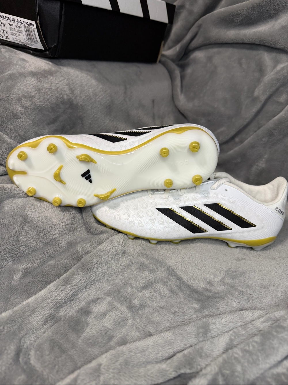Adidas Copa Pure III League FG/MG soccer cleats in size US 4